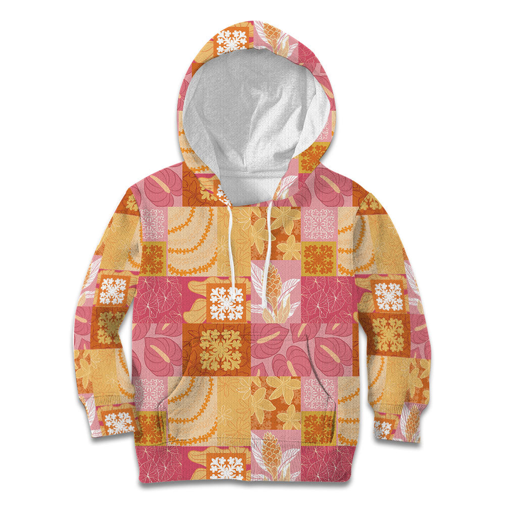 Aloha Hawaii Quilt Floral Patchwork Style Kid Hoodie LT14 Hoodie Multicolor - Polynesian Pride