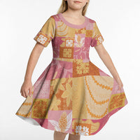 Aloha Hawaii Quilt Floral Patchwork Style Kid Short Sleeve Dress LT14 - Polynesian Pride
