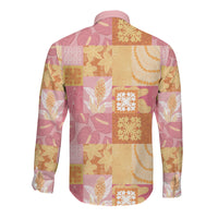 Aloha Hawaii Quilt Floral Patchwork Style Long Sleeve Button Shirt LT14 - Polynesian Pride