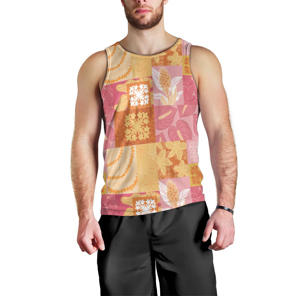 Aloha Hawaii Quilt Floral Patchwork Style Men Tank Top LT14 - Polynesian Pride