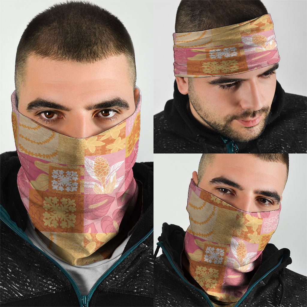 Aloha Hawaii Quilt Floral Patchwork Style Neck Gaiter