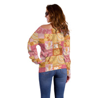 Aloha Hawaii Quilt Floral Patchwork Style Off Shoulder Sweater LT14 - Polynesian Pride