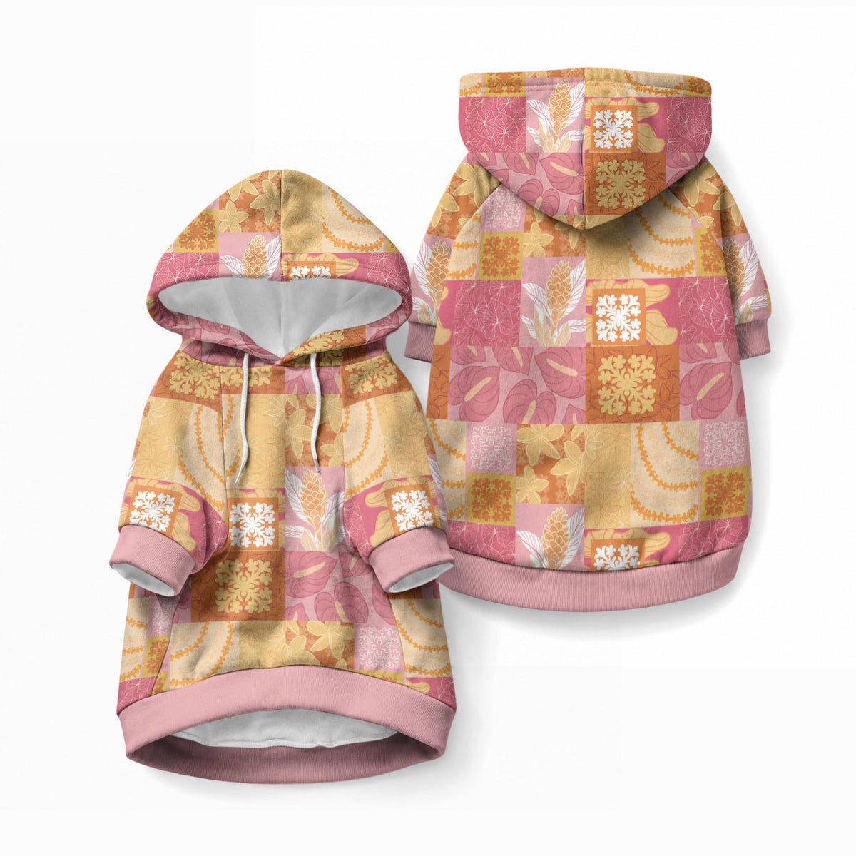 Aloha Hawaii Quilt Floral Patchwork Style Pet Hoodie
