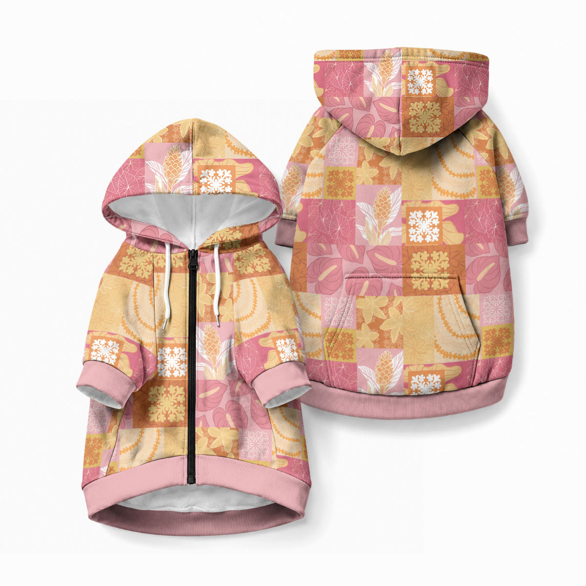 Aloha Hawaii Quilt Floral Patchwork Style Pet Hoodie