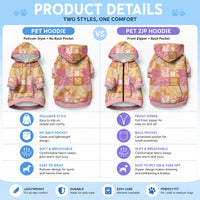 Aloha Hawaii Quilt Floral Patchwork Style Pet Hoodie