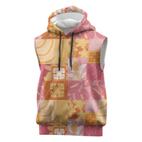 Aloha Hawaii Quilt Floral Patchwork Style Sleeveless Hoodie