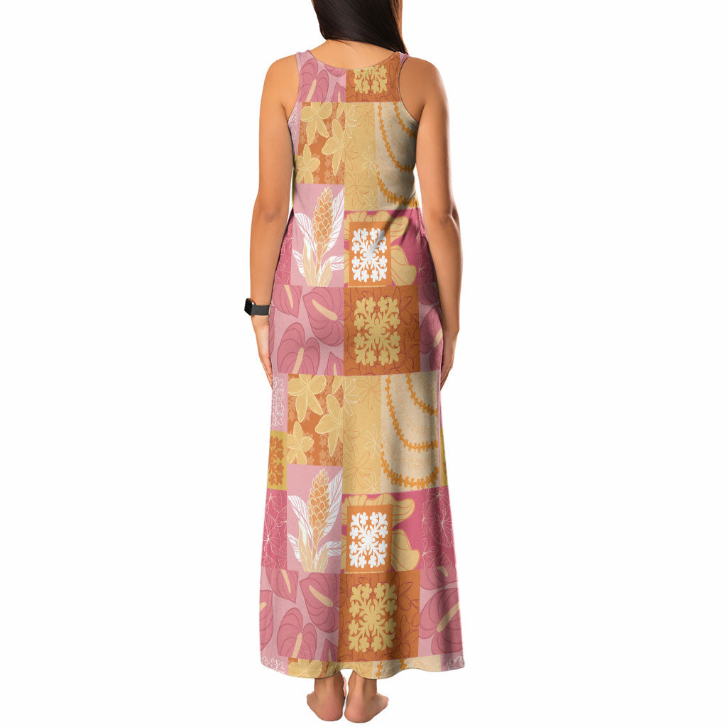 Aloha Hawaii Quilt Floral Patchwork Style Tank Maxi Dress LT14 - Polynesian Pride