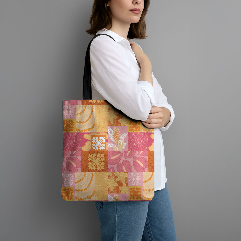 Aloha Hawaii Quilt Floral Patchwork Style Tote Bag LT14 - Polynesian Pride