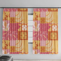 Aloha Hawaii Quilt Floral Patchwork Style Window Curtain