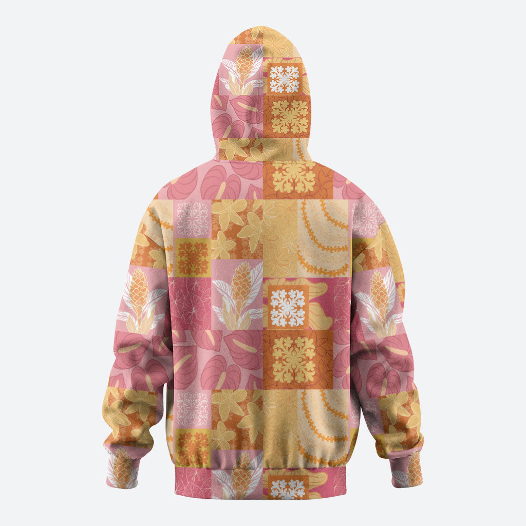 Aloha Hawaii Quilt Floral Patchwork Style Zip Hoodie LT14 - Polynesian Pride