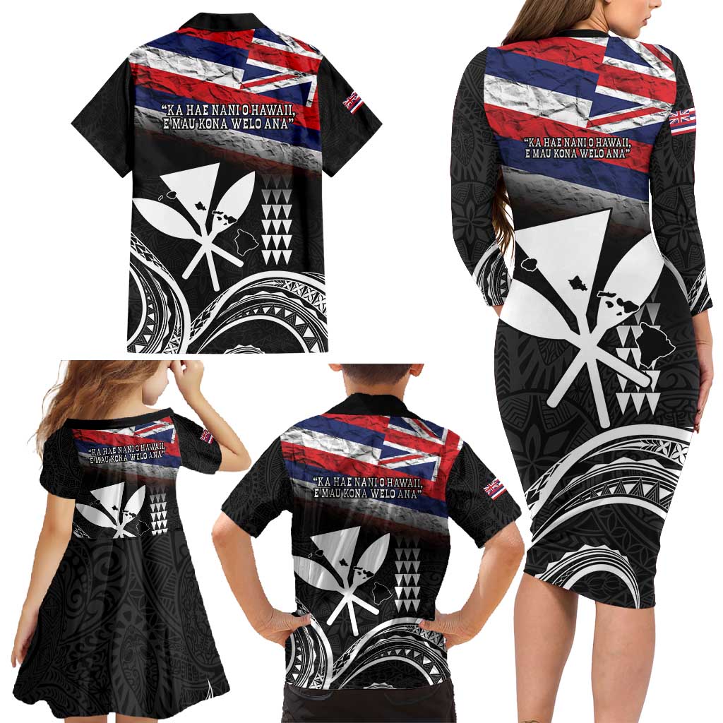 Hawaii Independence Day Family Matching Long Sleeve Bodycon Dress and Hawaiian Shirt La Kuokoa - Happy 28th November LT14 - Polynesian Pride