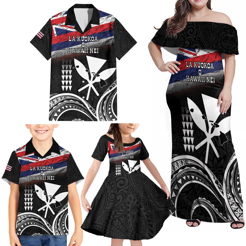Hawaii Independence Day Family Matching Off Shoulder Maxi Dress and Hawaiian Shirt La Kuokoa - Happy 28th November LT14 - Polynesian Pride