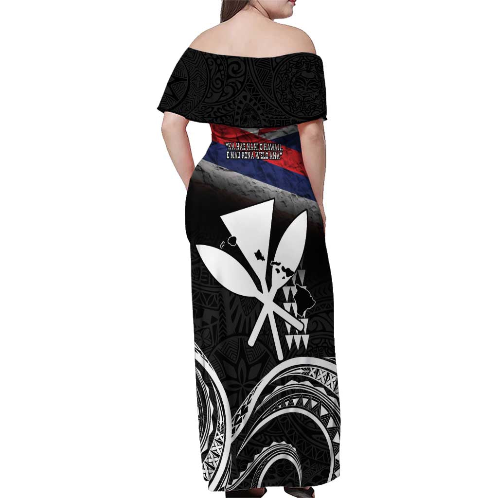Hawaii Independence Day Family Matching Off Shoulder Maxi Dress and Hawaiian Shirt La Kuokoa - Happy 28th November LT14 - Polynesian Pride