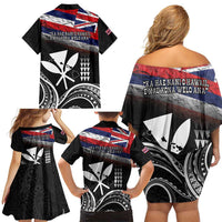 Hawaii Independence Day Family Matching Off Shoulder Short Dress and Hawaiian Shirt La Kuokoa - Happy 28th November LT14 - Polynesian Pride