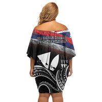 Hawaii Independence Day Family Matching Off Shoulder Short Dress and Hawaiian Shirt La Kuokoa - Happy 28th November LT14 - Polynesian Pride