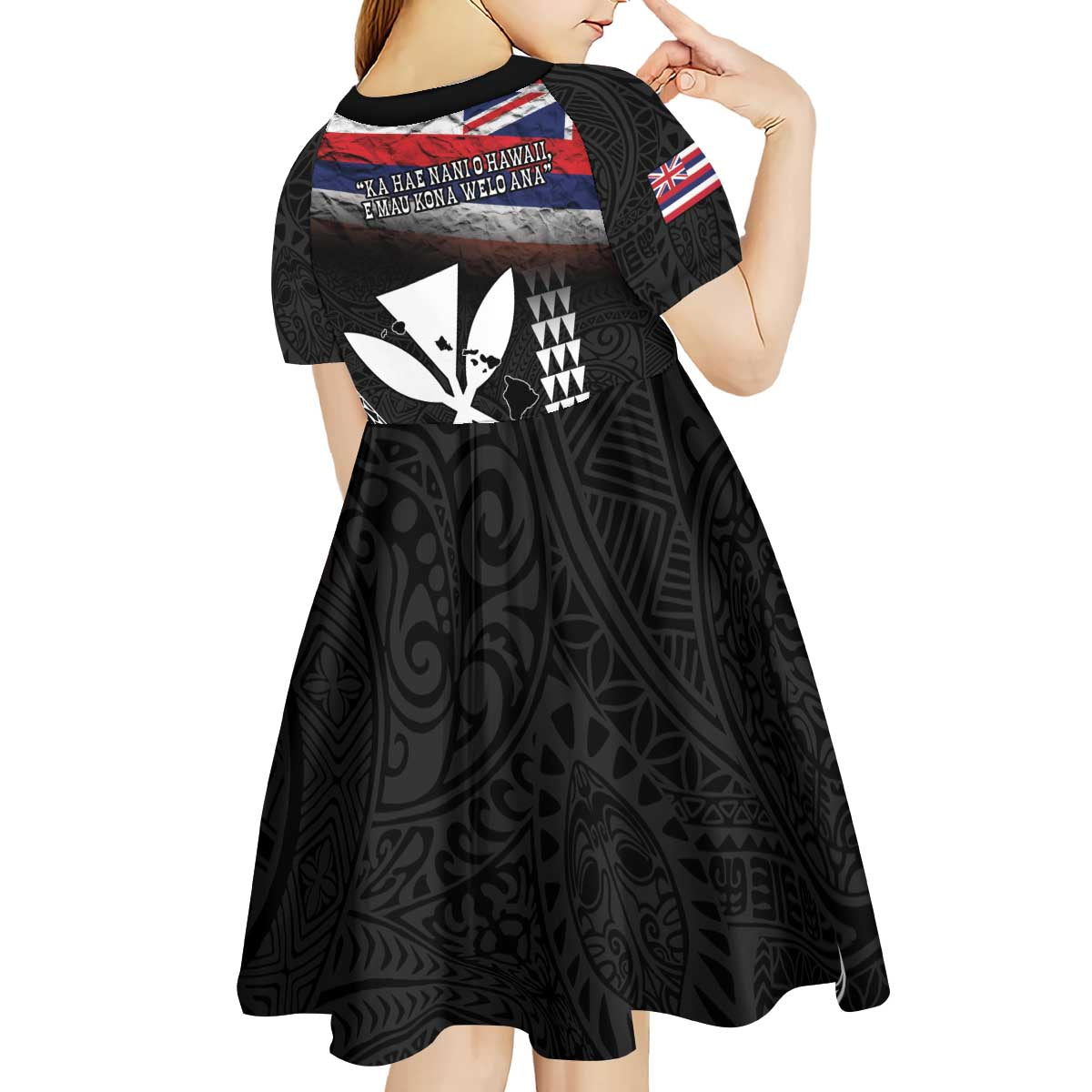 Hawaii Independence Day Kid Short Sleeve Dress La Kuokoa - Happy 28th November LT14 - Polynesian Pride