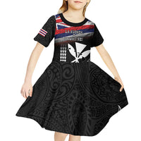 Hawaii Independence Day Kid Short Sleeve Dress La Kuokoa - Happy 28th November LT14 - Polynesian Pride