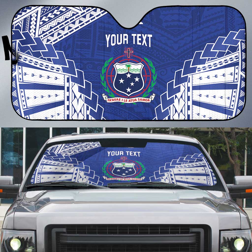 Toa Samoa Rugby Custom Auto Sun Shade Go Champions Pacific Samoan Pattern - Polynesian Pride