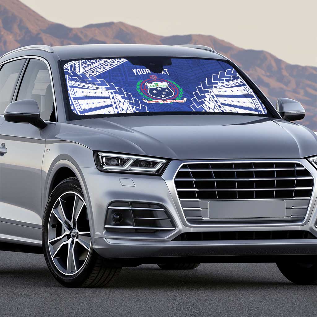 Toa Samoa Rugby Custom Auto Sun Shade Go Champions Pacific Samoan Pattern - Polynesian Pride