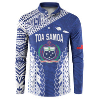Toa Samoa Rugby Custom Button Sweatshirt Go Champions Pacific Samoan Pattern - Polynesian Pride