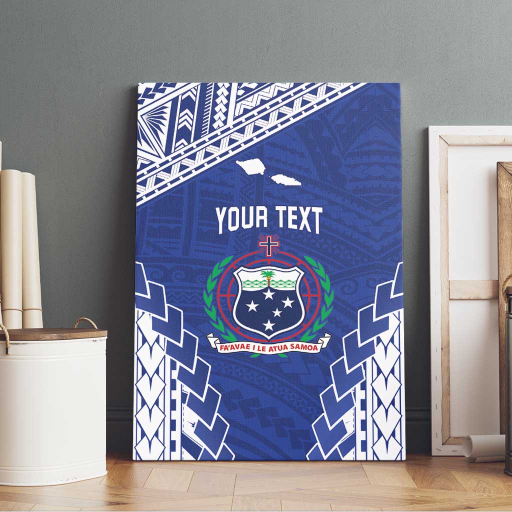 Toa Samoa Rugby Custom Canvas Wall Art Go Champions Pacific Samoan Pattern - Polynesian Pride