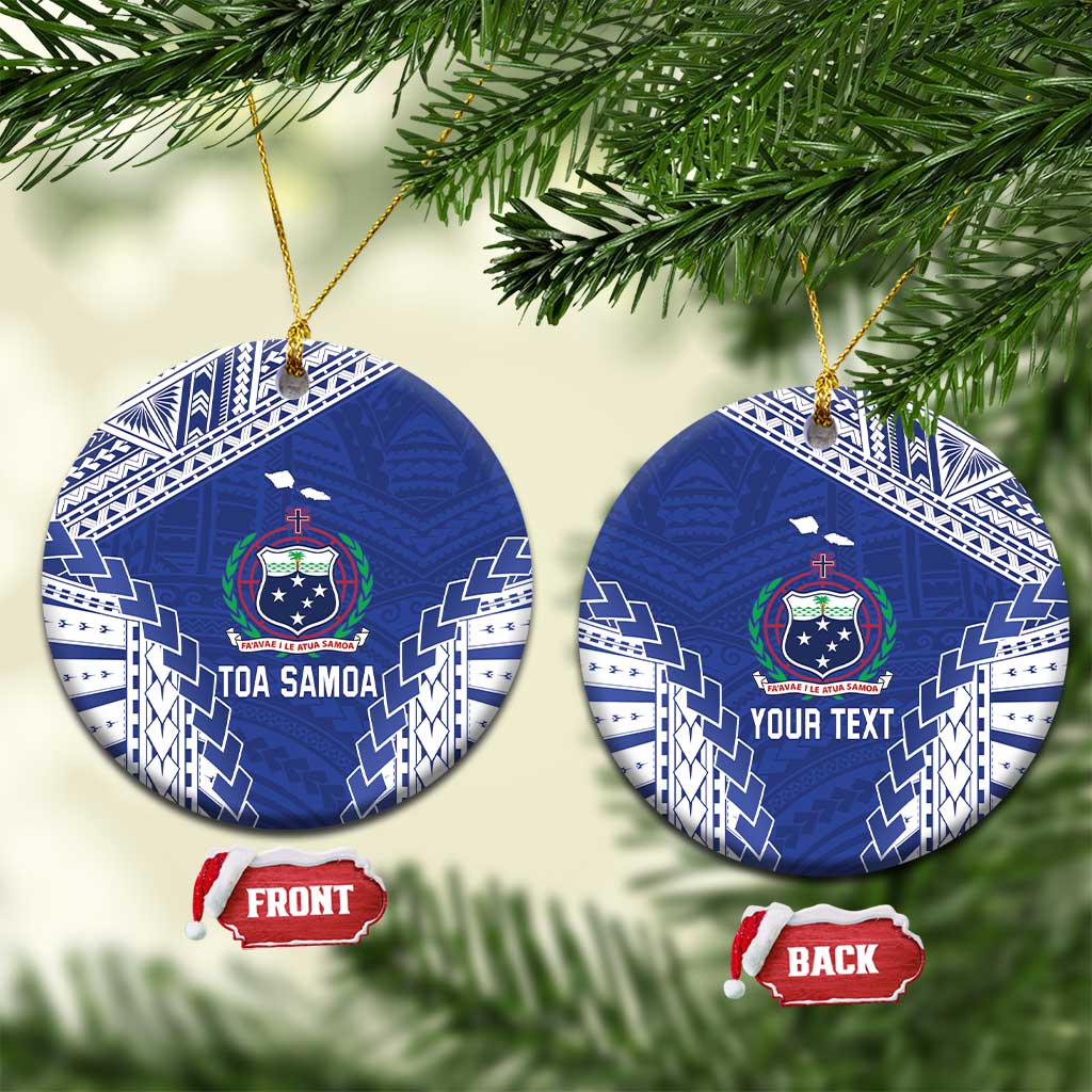 Toa Samoa Rugby Custom Ceramic Ornament Go Champions Pacific Samoan Pattern - Polynesian Pride