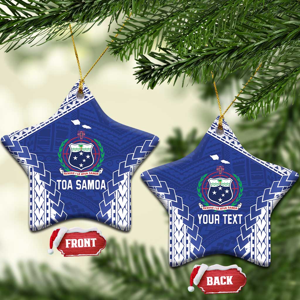 Toa Samoa Rugby Custom Ceramic Ornament Go Champions Pacific Samoan Pattern - Polynesian Pride