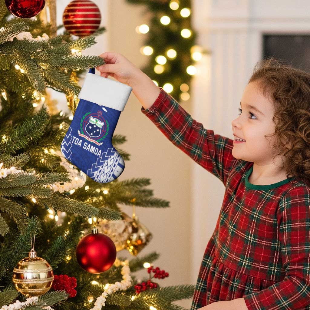 Toa Samoa Rugby Custom Christmas Stocking Go Champions Pacific Samoan Pattern - Polynesian Pride