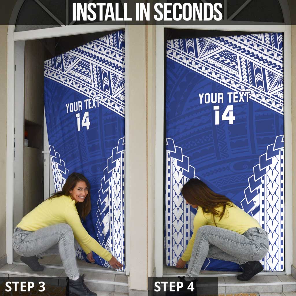 Toa Samoa Rugby Custom Door Cover Go Champions Pacific Samoan Pattern - Polynesian Pride