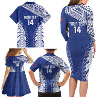 Toa Samoa Rugby Custom Family Matching Long Sleeve Bodycon Dress and Hawaiian Shirt Go Champions Pacific Samoan Pattern - Polynesian Pride