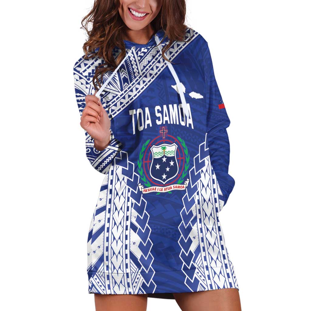 Toa Samoa Rugby Custom Hoodie Dress Go Champions Pacific Samoan Pattern - Polynesian Pride
