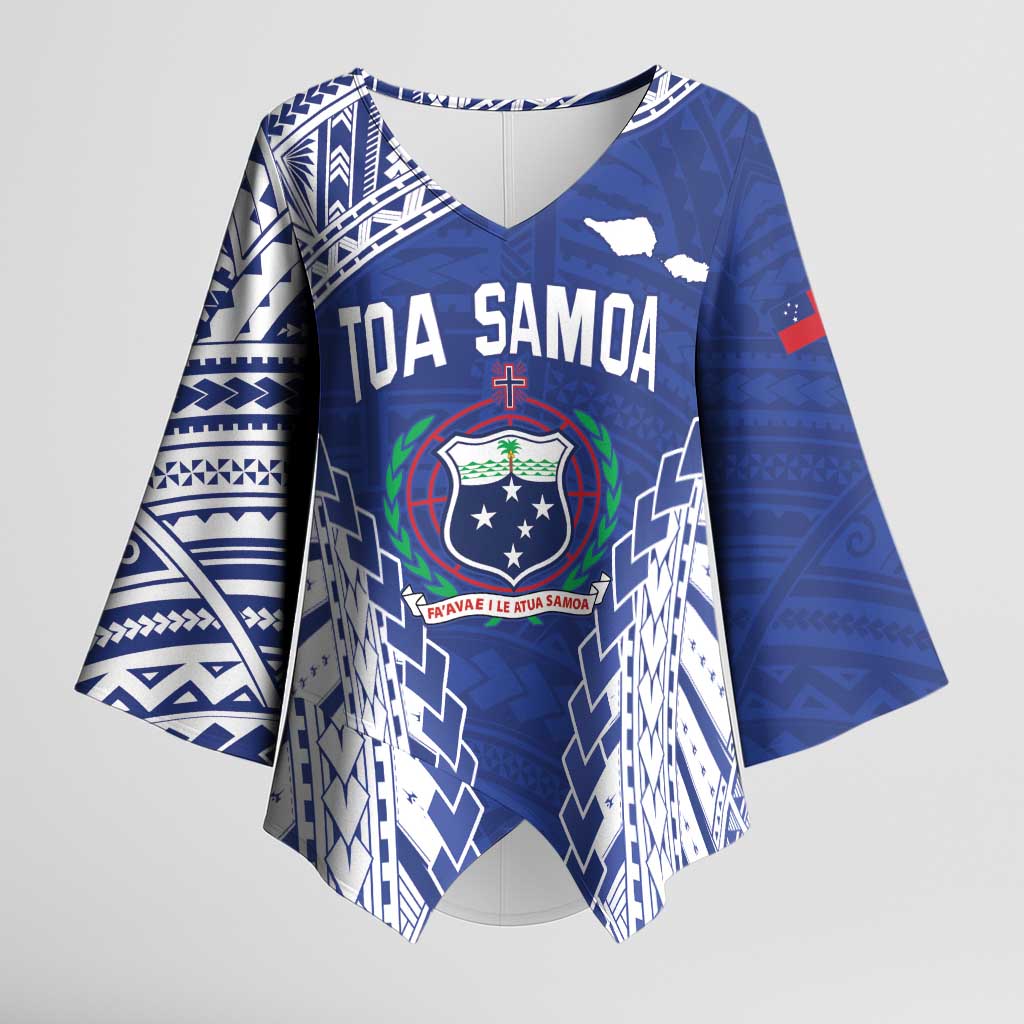 Toa Samoa Rugby Custom Kimono Sleeve Blouse Go Champions Pacific Samoan Pattern - Polynesian Pride