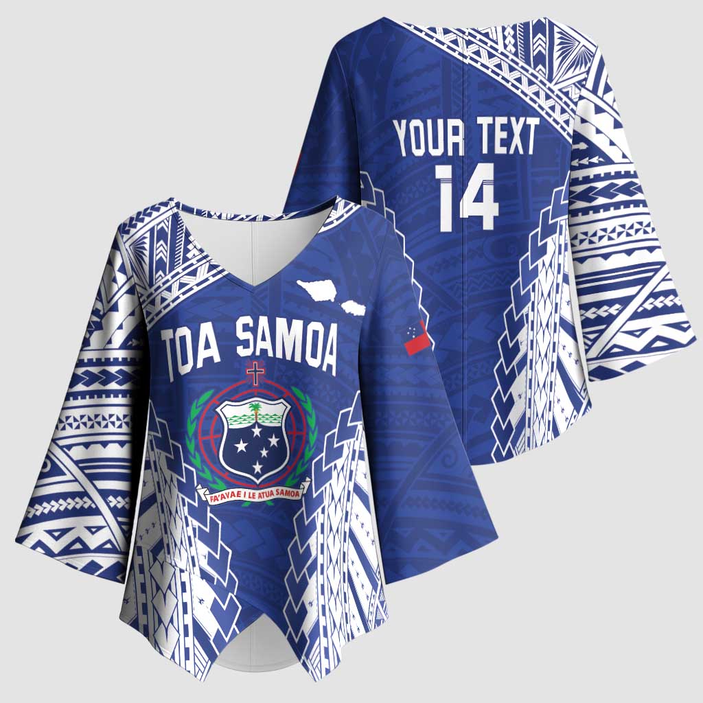 Toa Samoa Rugby Custom Kimono Sleeve Blouse Go Champions Pacific Samoan Pattern - Polynesian Pride