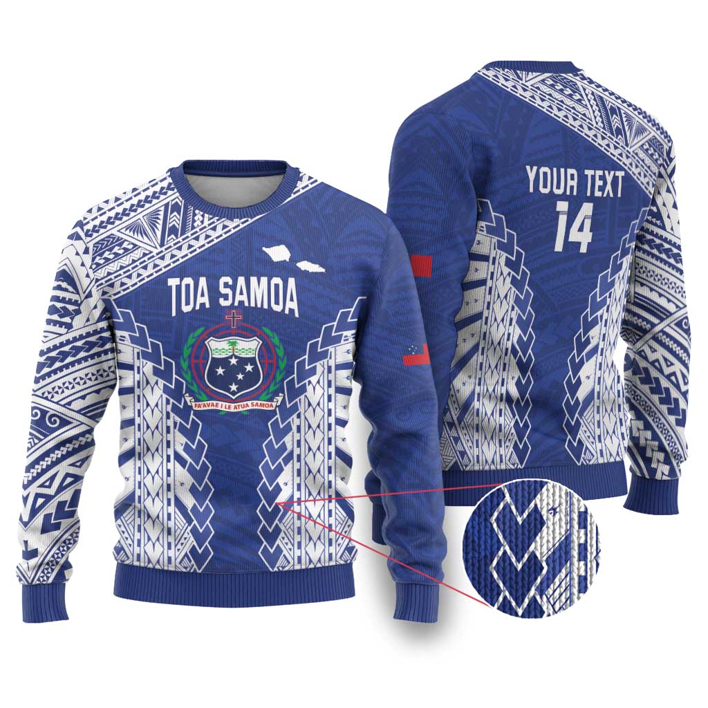 Toa Samoa Rugby Custom Ugly Christmas Sweater Go Champions Pacific Samoan Pattern - Polynesian Pride