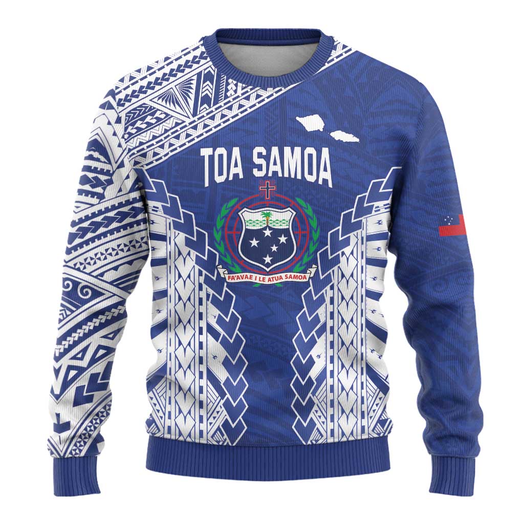Toa Samoa Rugby Custom Ugly Christmas Sweater Go Champions Pacific Samoan Pattern - Polynesian Pride