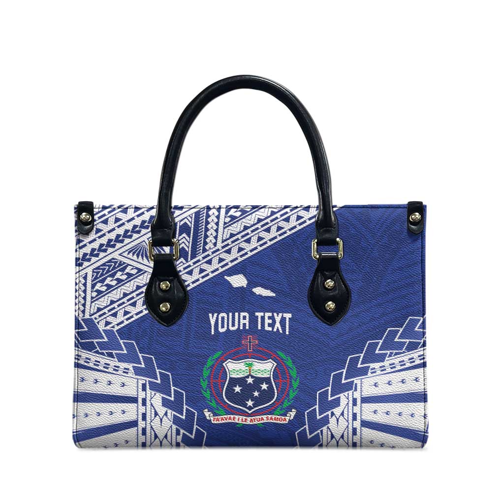 Toa Samoa Rugby Custom Leather Bag Go Champions Pacific Samoan Pattern - Polynesian Pride