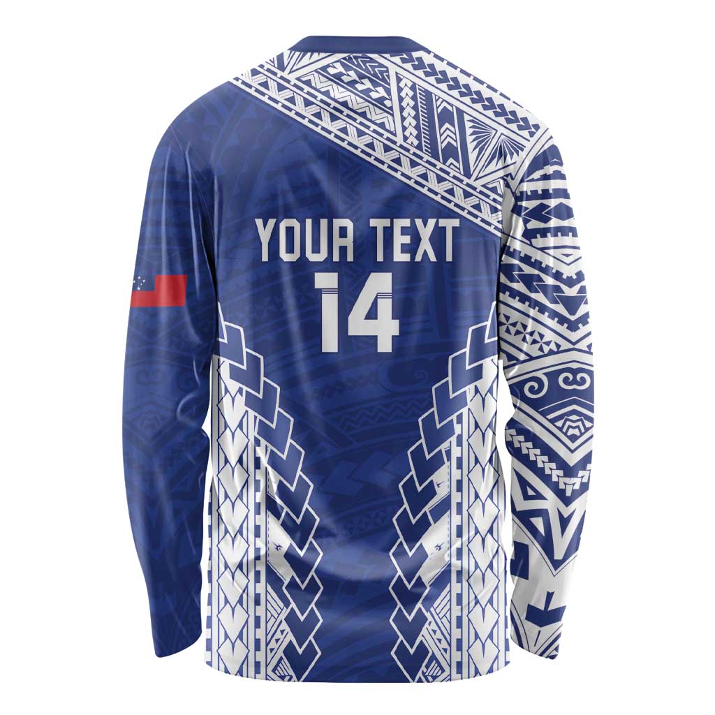 Toa Samoa Rugby Custom Long Sleeve Shirt Go Champions Pacific Samoan Pattern - Polynesian Pride