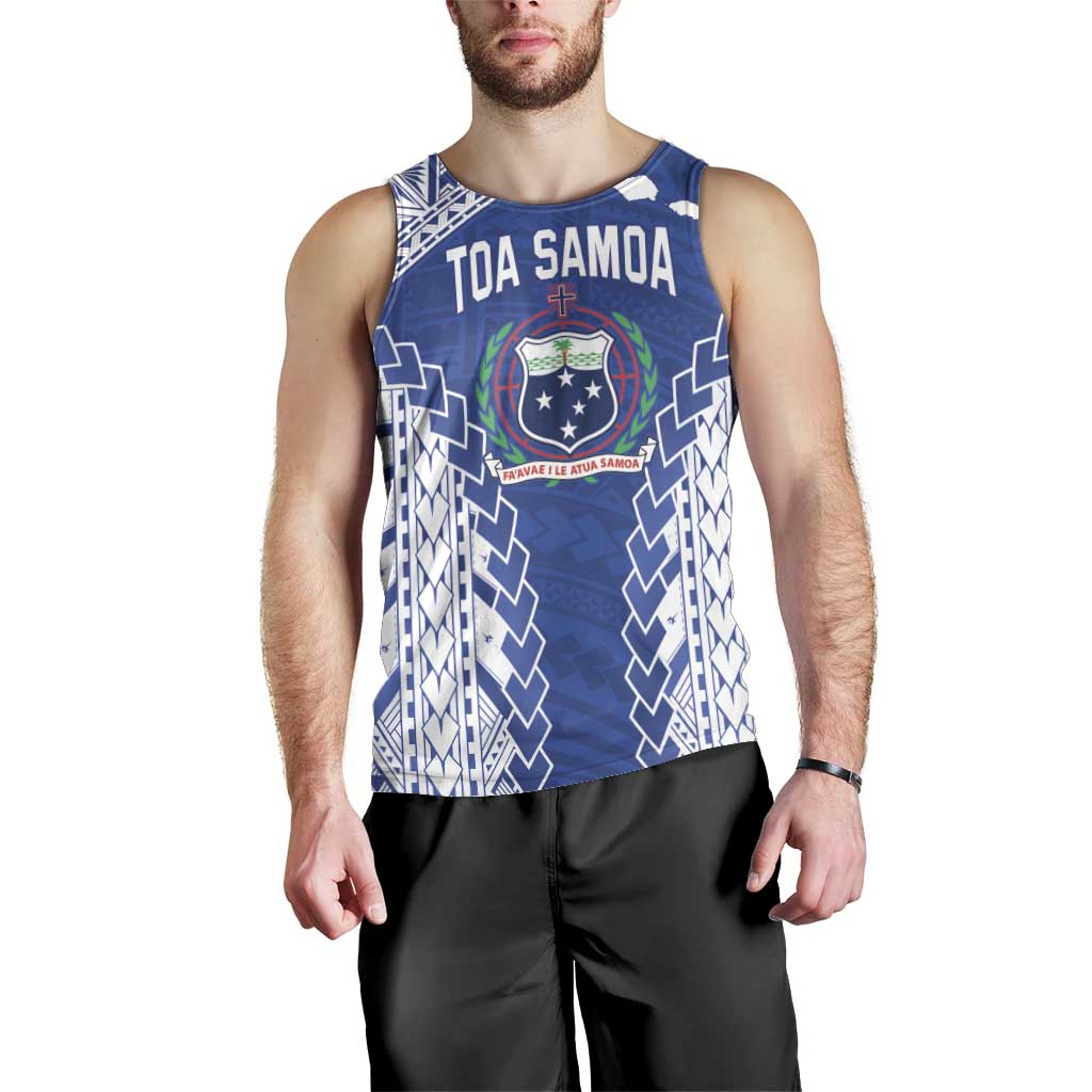 Toa Samoa Rugby Custom Men Tank Top Go Champions Pacific Samoan Pattern - Polynesian Pride