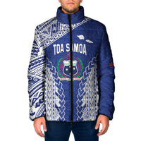 Toa Samoa Rugby Custom Padded Jacket Go Champions Pacific Samoan Pattern - Polynesian Pride