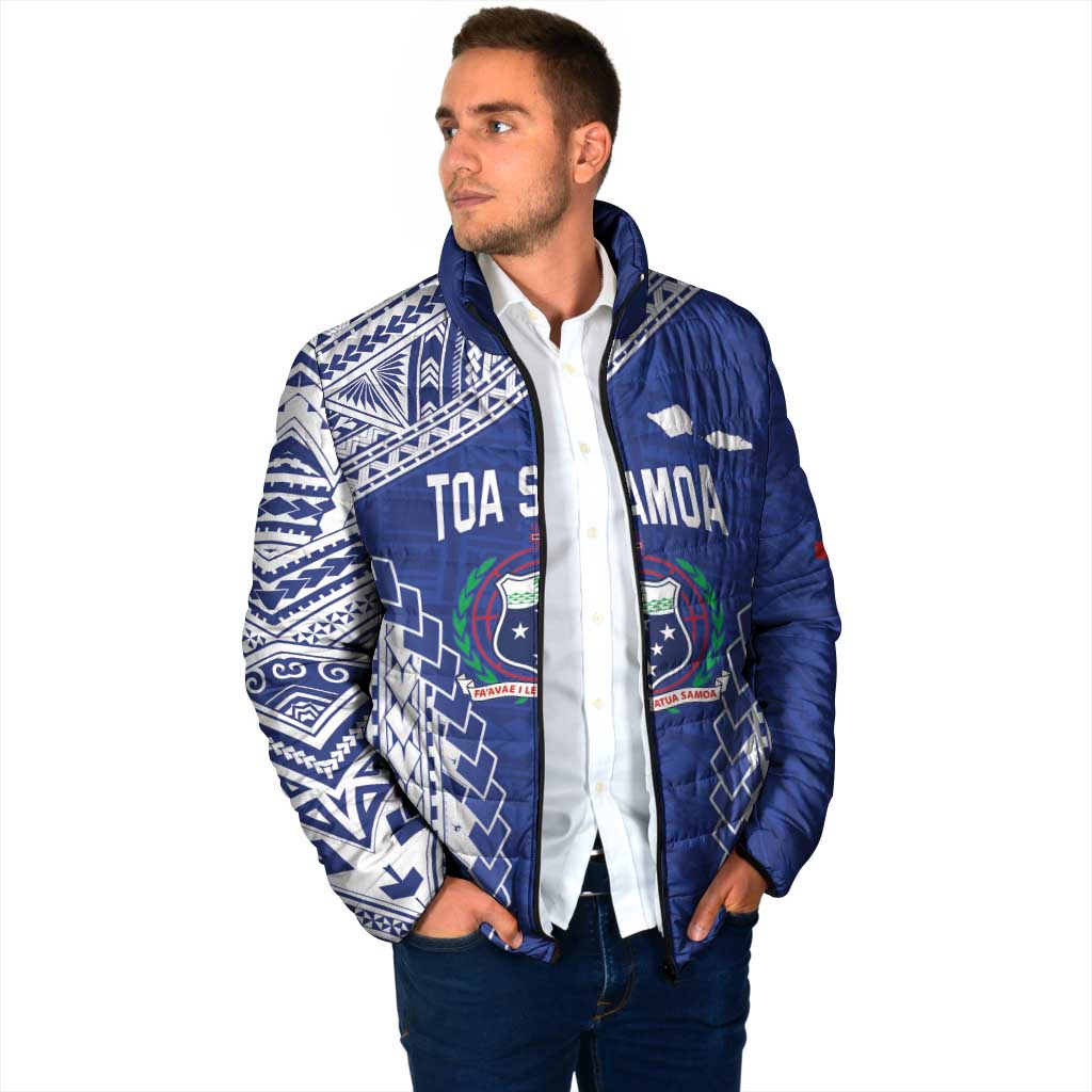 Toa Samoa Rugby Custom Padded Jacket Go Champions Pacific Samoan Pattern - Polynesian Pride