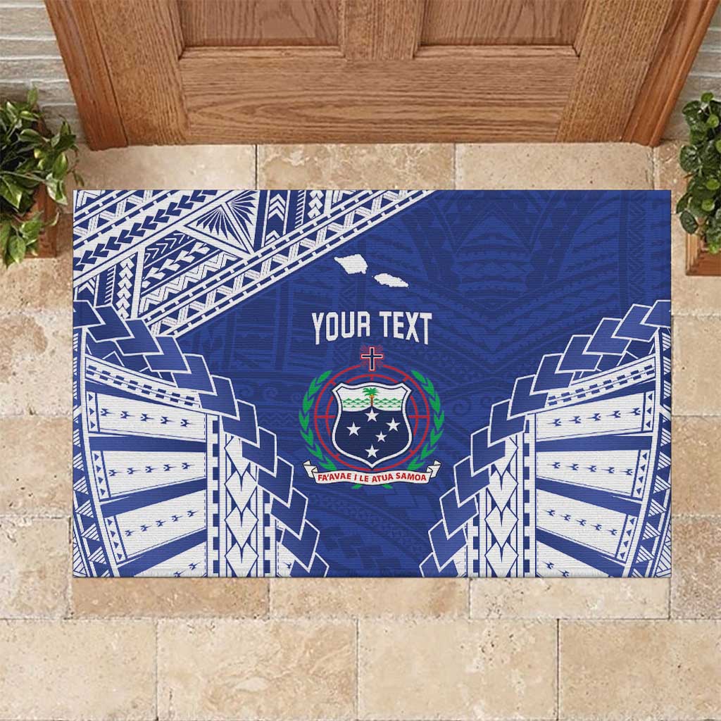 Toa Samoa Rugby Custom Rubber Doormat Go Champions Pacific Samoan Pattern - Polynesian Pride