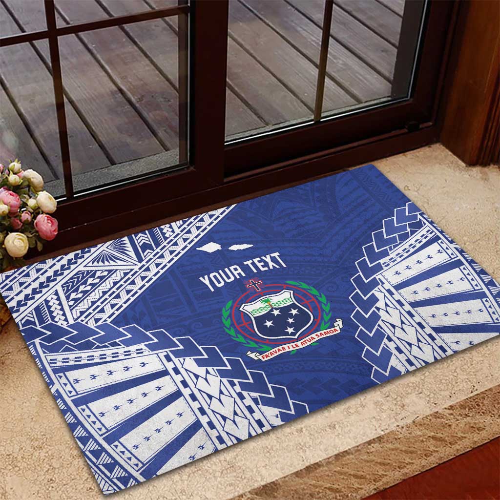 Toa Samoa Rugby Custom Rubber Doormat Go Champions Pacific Samoan Pattern - Polynesian Pride
