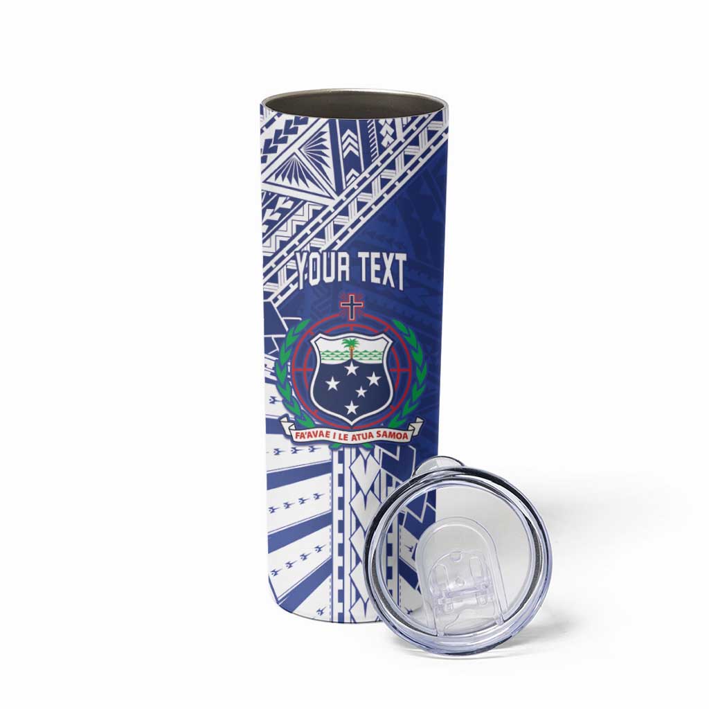 Toa Samoa Rugby Custom Skinny Tumbler Go Champions Pacific Samoan Pattern - Polynesian Pride
