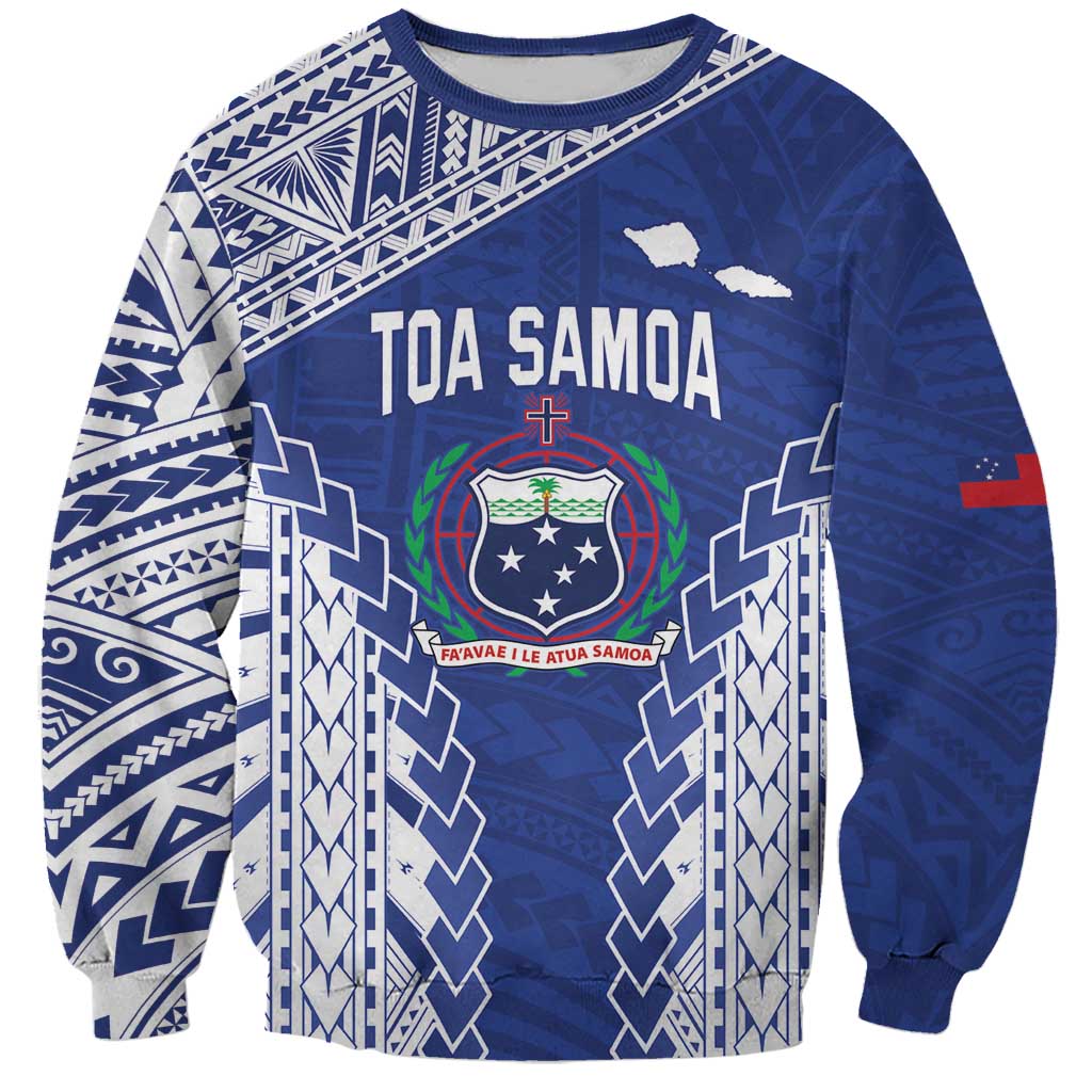 Toa Samoa Rugby Custom Sweatshirt Go Champions Pacific Samoan Pattern - Polynesian Pride