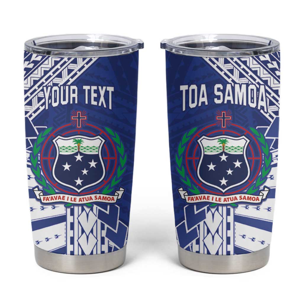 Toa Samoa Rugby Custom Tumbler Cup Go Champions Pacific Samoan Pattern - Polynesian Pride