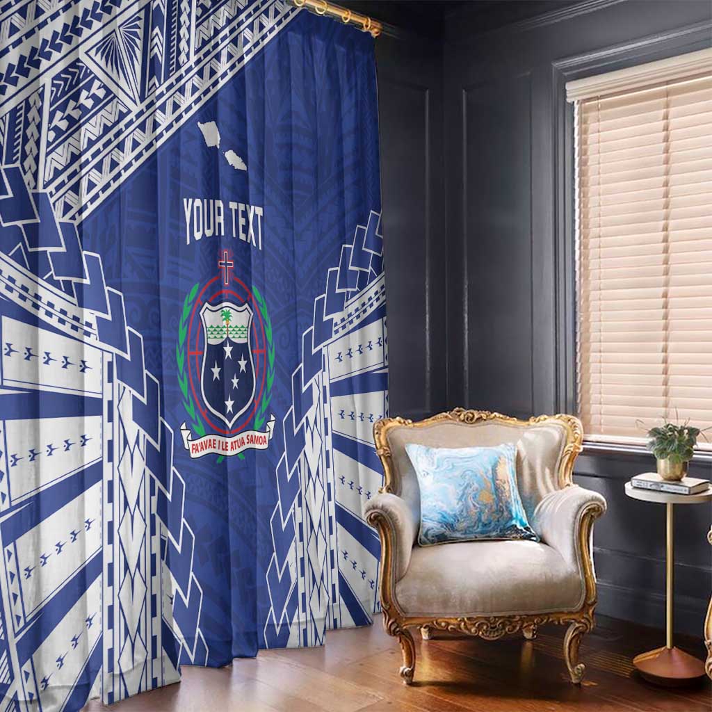 Toa Samoa Rugby Custom Window Curtain Go Champions Pacific Samoan Pattern - Polynesian Pride