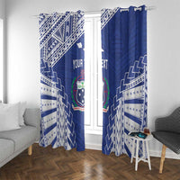 Toa Samoa Rugby Custom Window Curtain Go Champions Pacific Samoan Pattern - Polynesian Pride