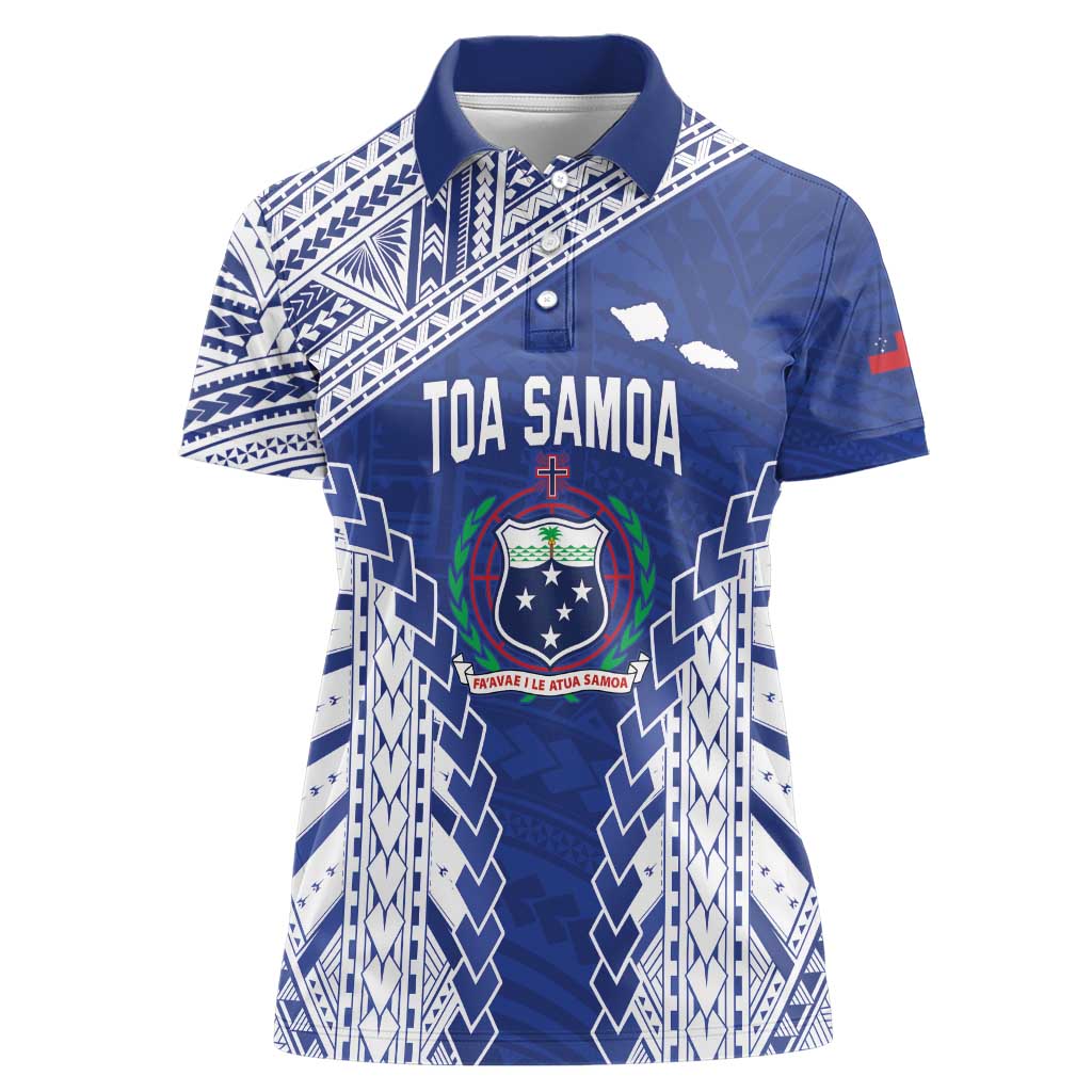 Toa Samoa Rugby Custom Women Polo Shirt Go Champions Pacific Samoan Pattern - Polynesian Pride
