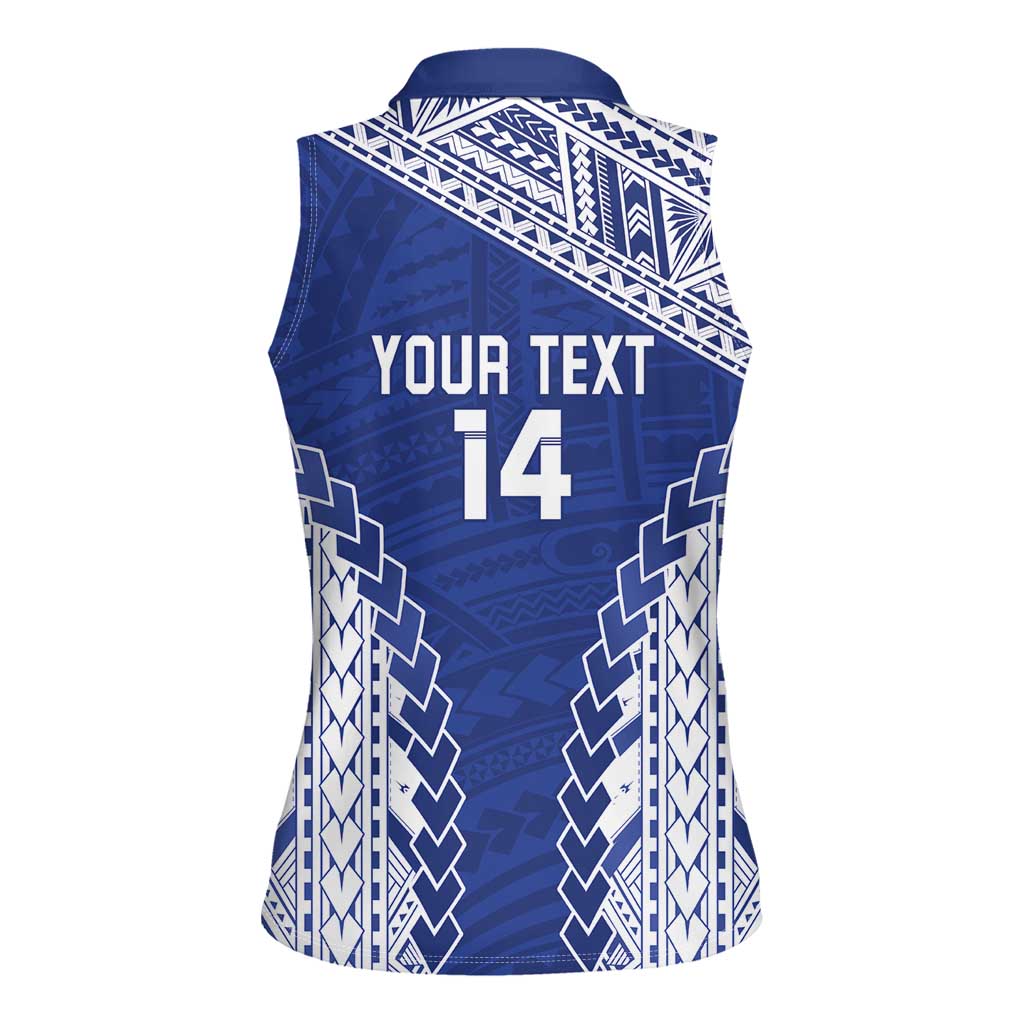 Toa Samoa Rugby Custom Women Sleeveless Polo Shirt Go Champions Pacific Samoan Pattern - Polynesian Pride