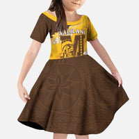 Personalized Mililani Hawaii High School Family Matching Off The Shoulder Long Sleeve Dress and Hawaiian Shirt Puakenikeni Lei Hawaiian Pattern LT14 Daughter's Dress Yellow - Polynesian Pride